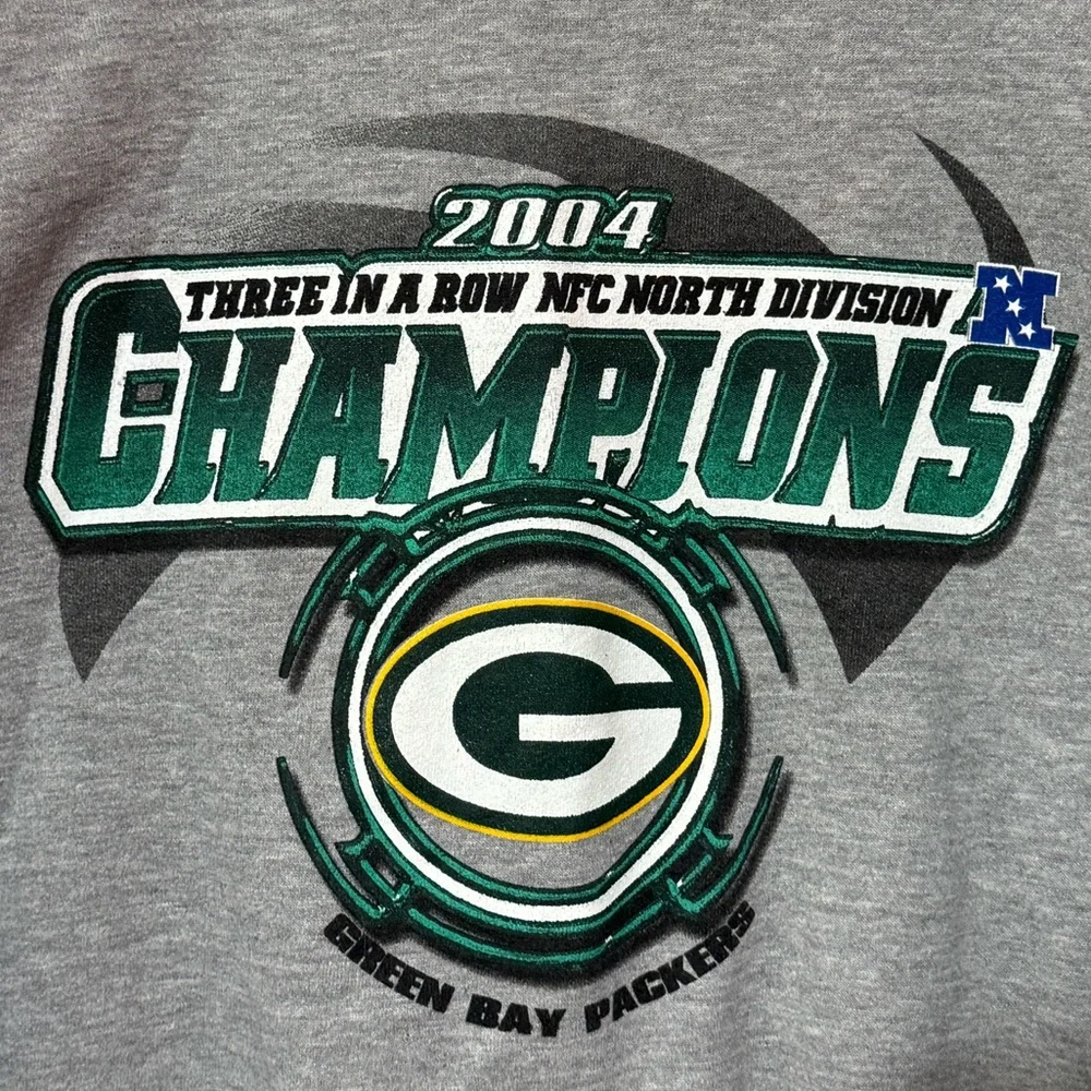 Vintage Green‎ Bay Packers 2004 Champions Crewneck Medium